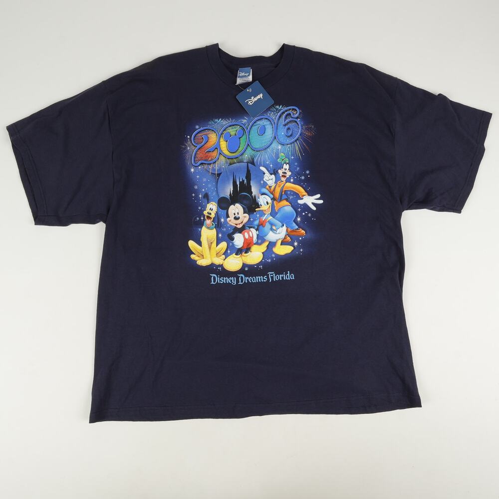 Vintage 2026 Disney Dreams Florida T Shirt Adult 3XL Blue Mickey Pluto Donald